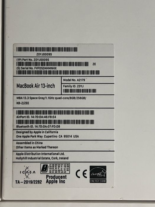 MacBook Air 13” (2020, Intel i5, 8GB RAM, 256GB SSD) – Gdynia