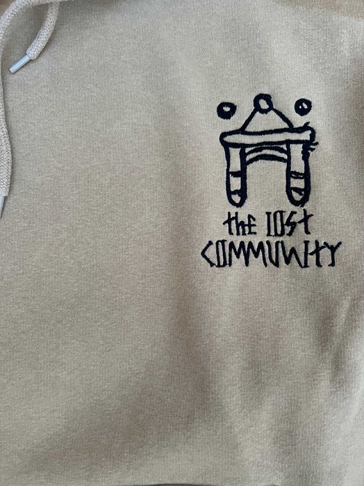 hoodie beje estilo baggy pull and bear M