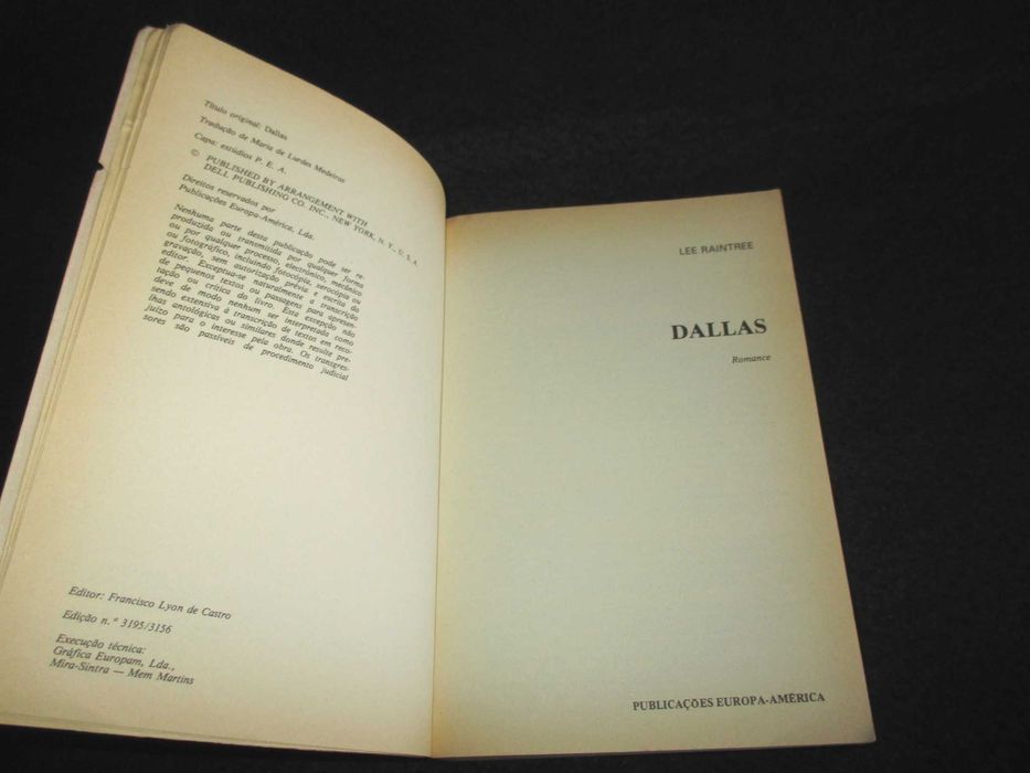 Livro Dallas Lee Raintree Século XX Europa-América