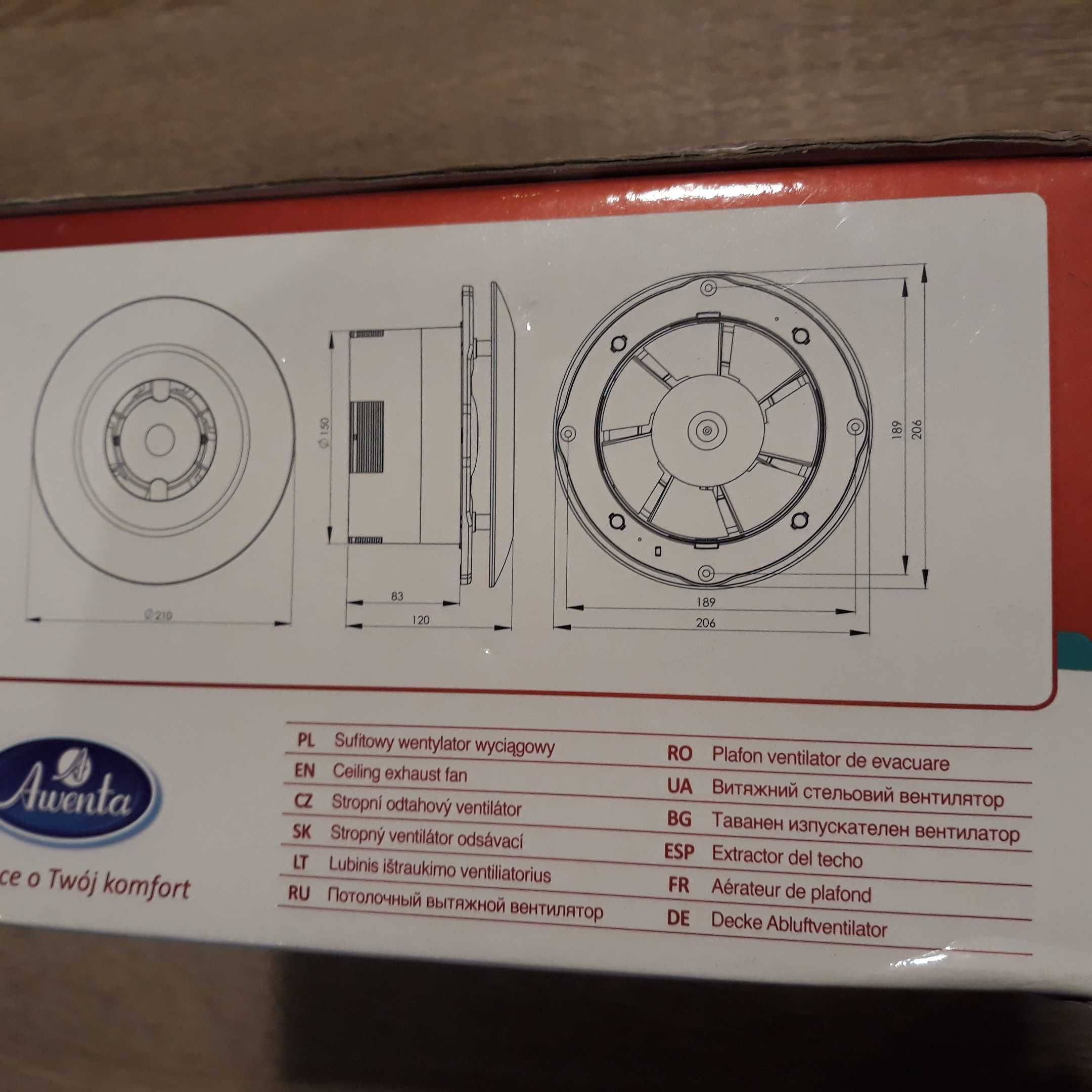 Wentylator sufitowy Orbit  AVENTA  WXO150T