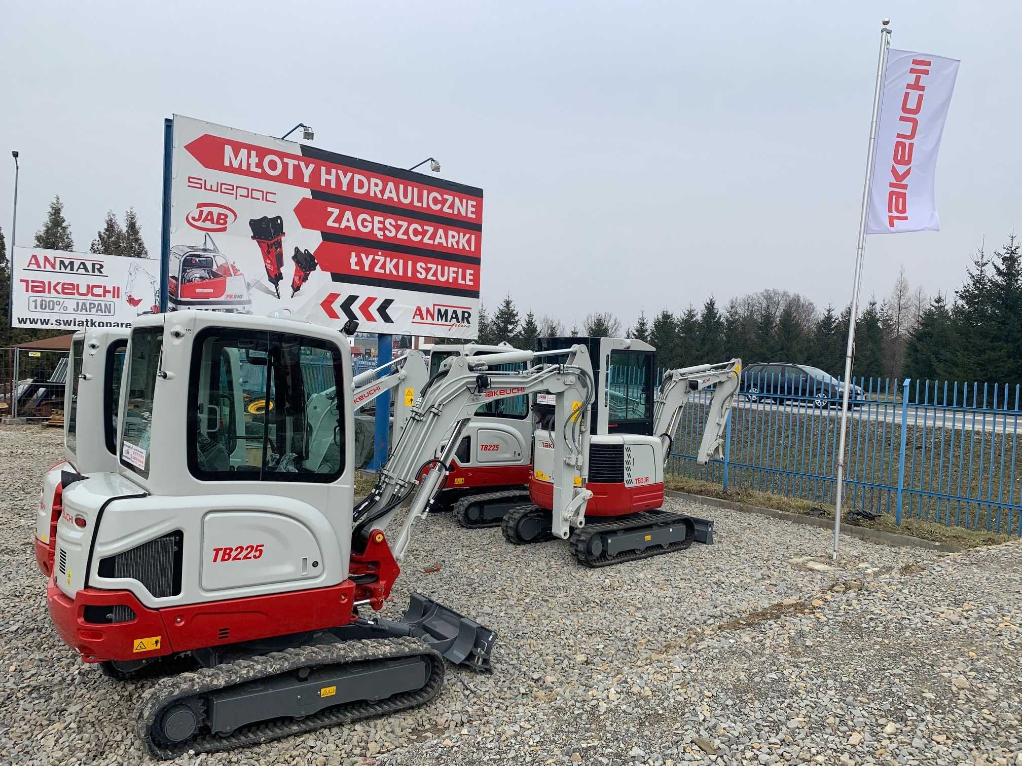 Japońska Minikoparka Takeuchi TB225 rozsuwane podwozie TB230/TB325R/