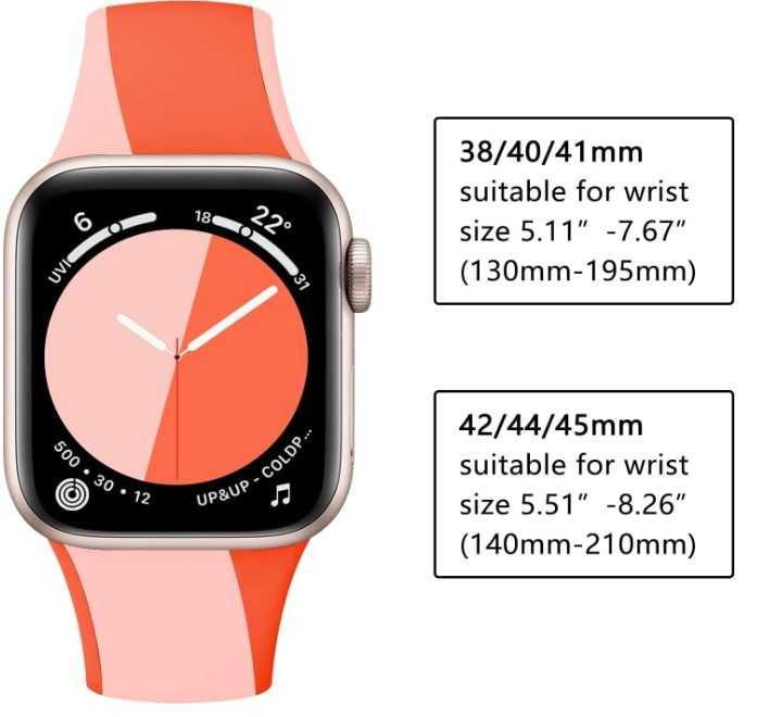 Silikonowy pasek do zegarka Apple Watch pomarańczowo-różowy TopPerfekt