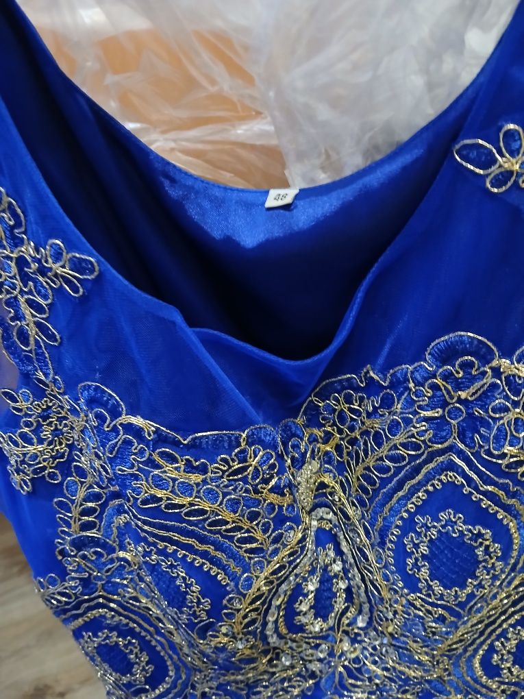 Sukienka maxi chabrowa