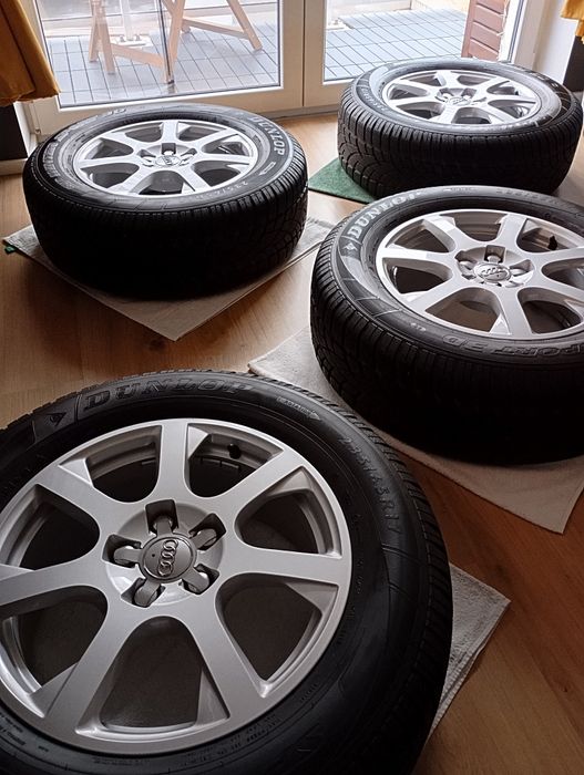Opony zimowe Dunlop razem felgi audi 17 cali
