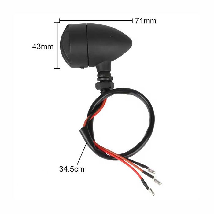 Par piscas LED retro metal - Estilo cafe racer luz de presença