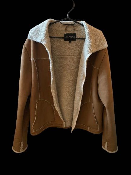 Чоловіча тепла замшева куртка з штучним хутром