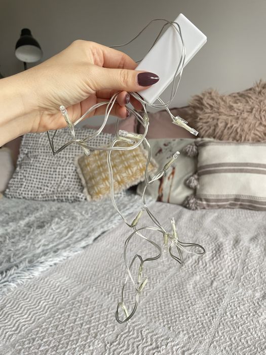 Lampki LED światełka choinkowe 14 lampek 185 cm chłodne