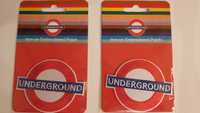 2 naszywki naklejki Underground Londyn, haftowane, nowe