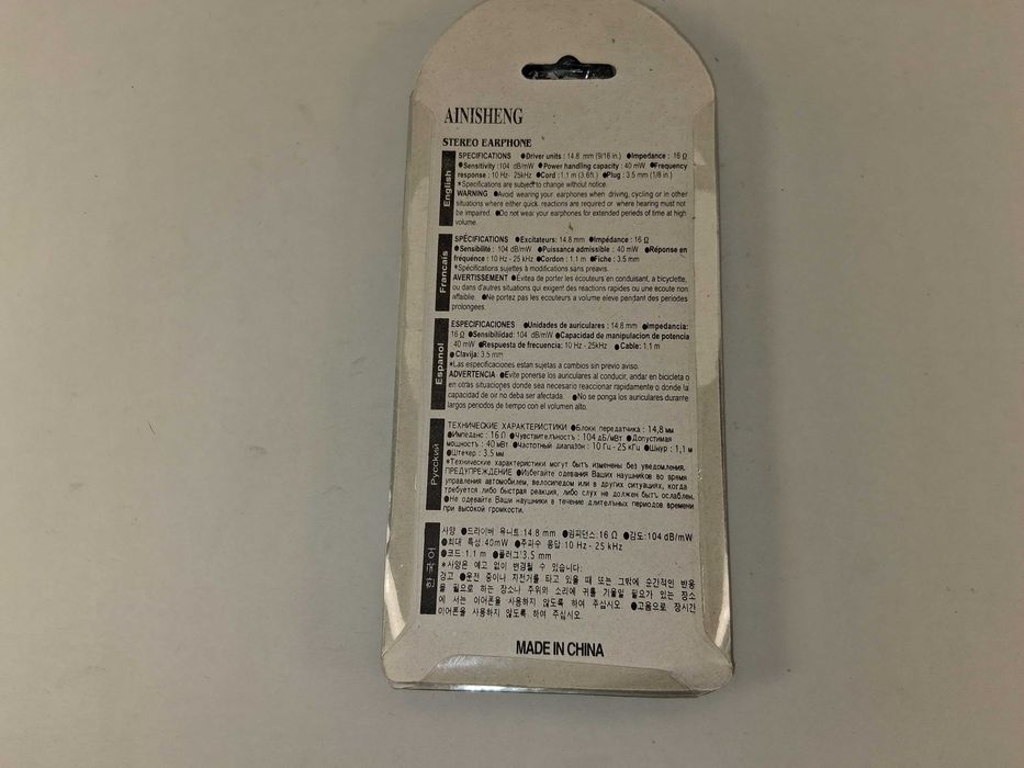 N030 Słuchawki Douszne Ainishesg XBS High Power Jack 3.5mm Nowe