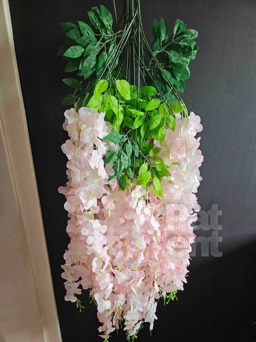 Wisteria różowa glicynia sztuczna girlanda dekoracja 12 sztuk