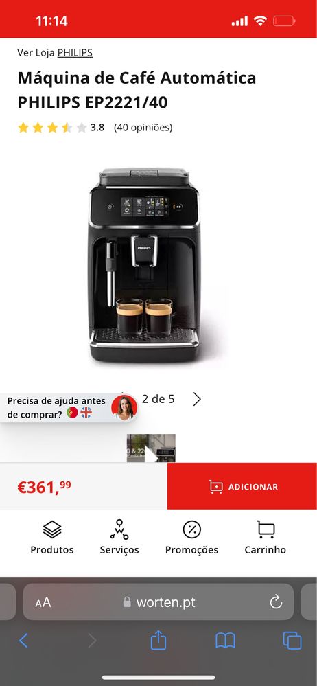 Máquina de café em excelente estado