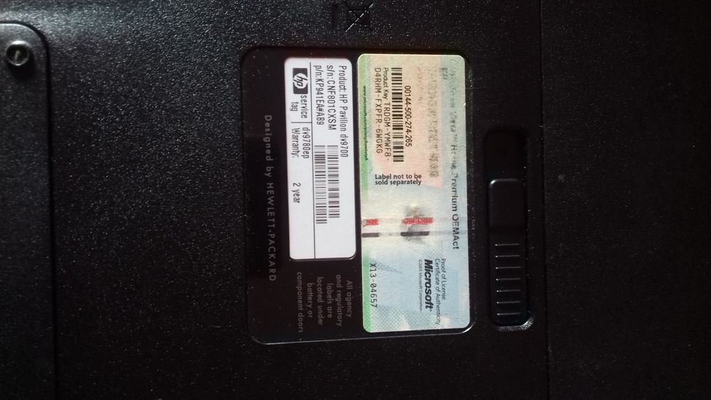 Portátil HP 9700 peças64585888557315121