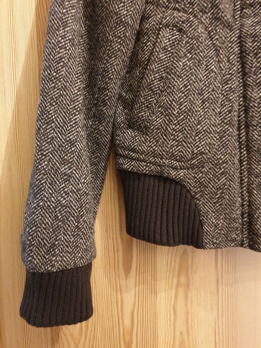 Krótka kurtka wełniana bomber Orsay XS/S golf zimowa wełna szara bombe