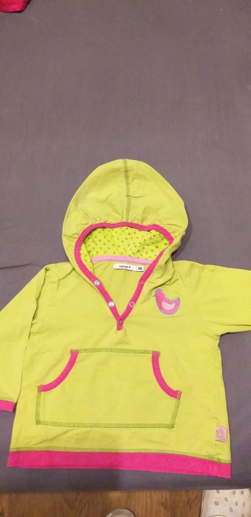 Zielona bluza z kapturem name it r.86 polar sweter W.S.Z.