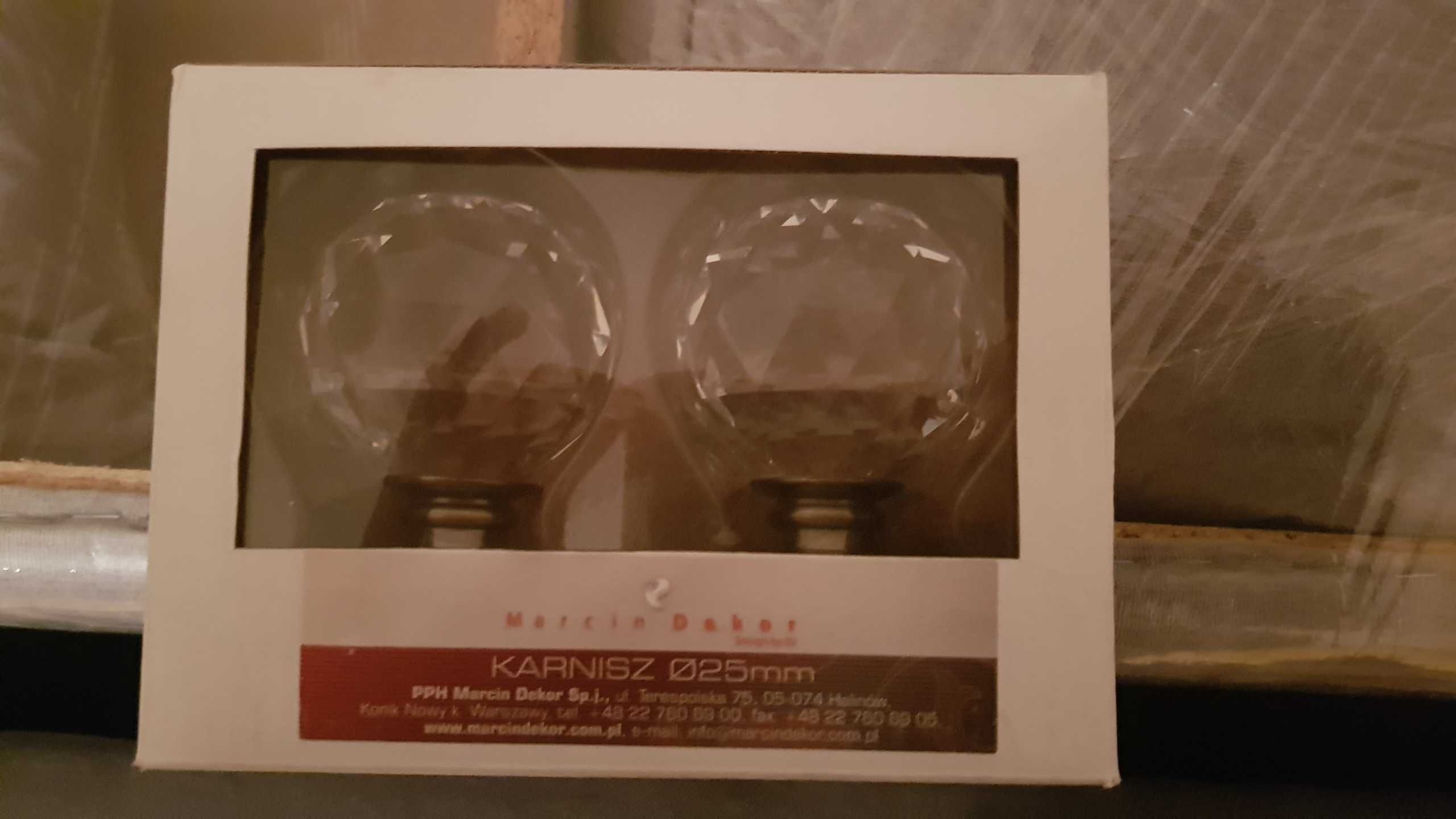 Marcin Dekor Gral końcówka do karnisza antyk FI25 KULA CRYSTAL złoty