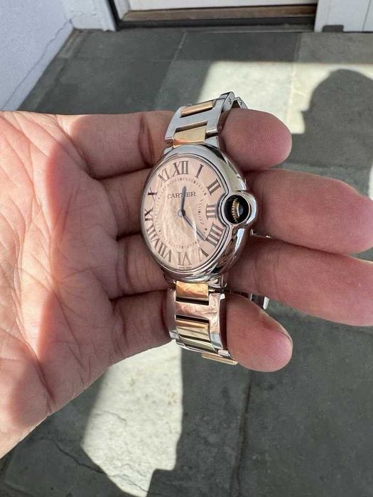 Relógio Cartier Ballon Azul, Ouro 18K e Aço Inoxidável