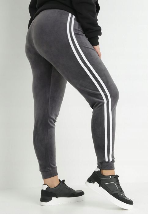 3XL 4XL 46 48 legginsy welurowe duży rozmiar plus size rozciągliwe