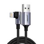 Ugreen kątowy kabel przewód USB - Lightning MFI 1m 2,4A czarny