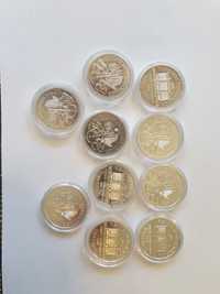 Zestaw srebrnych okolicznościowych monet