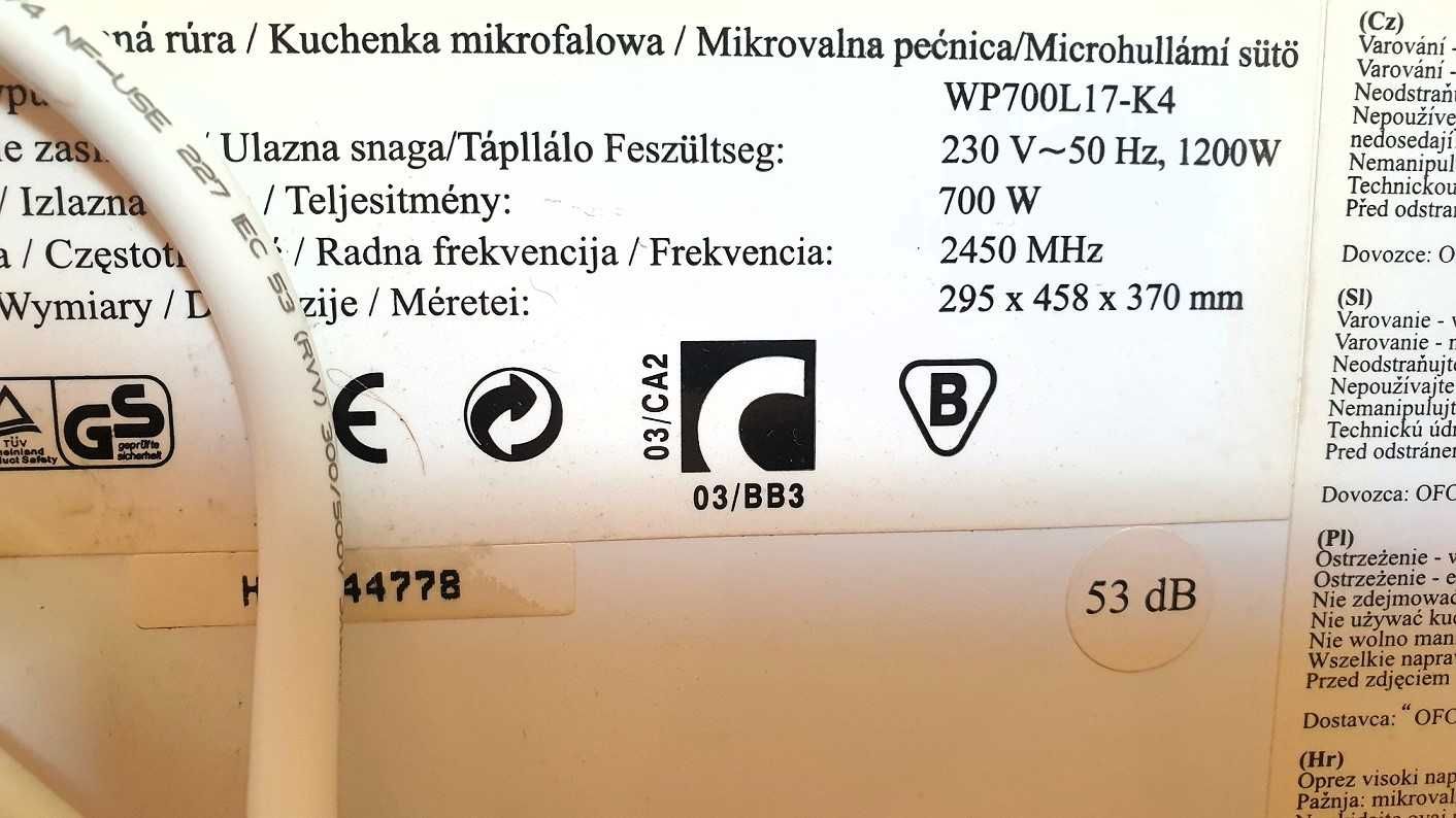 Kuchenka mikrofalowa Homefriend 17 litrów
