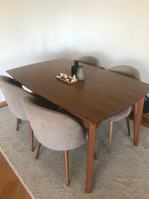Mesa Jantar Extensível Nogueira