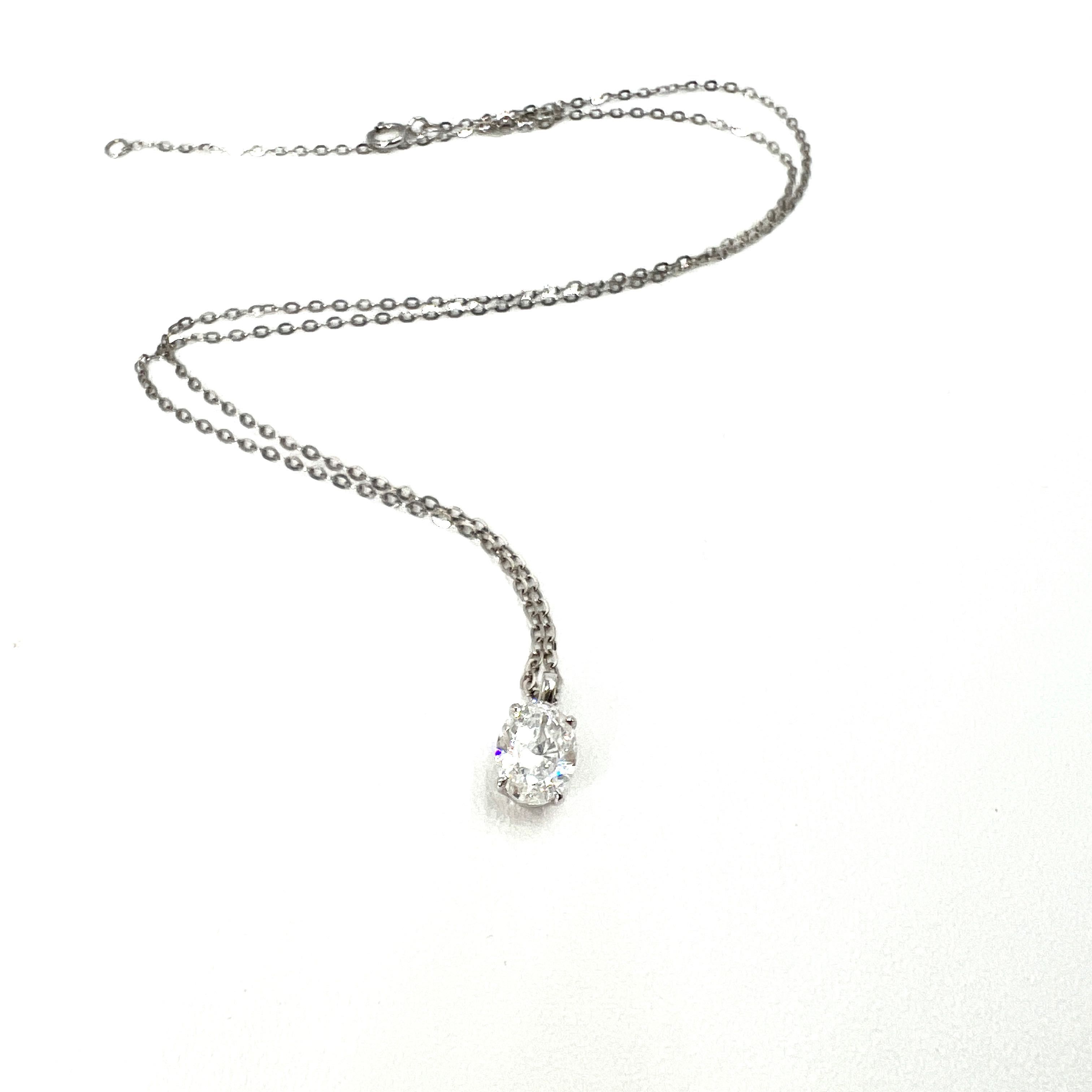 Naszyjnik z diamentem laboratoryjnym 1.26ct IGI – złoto 18K