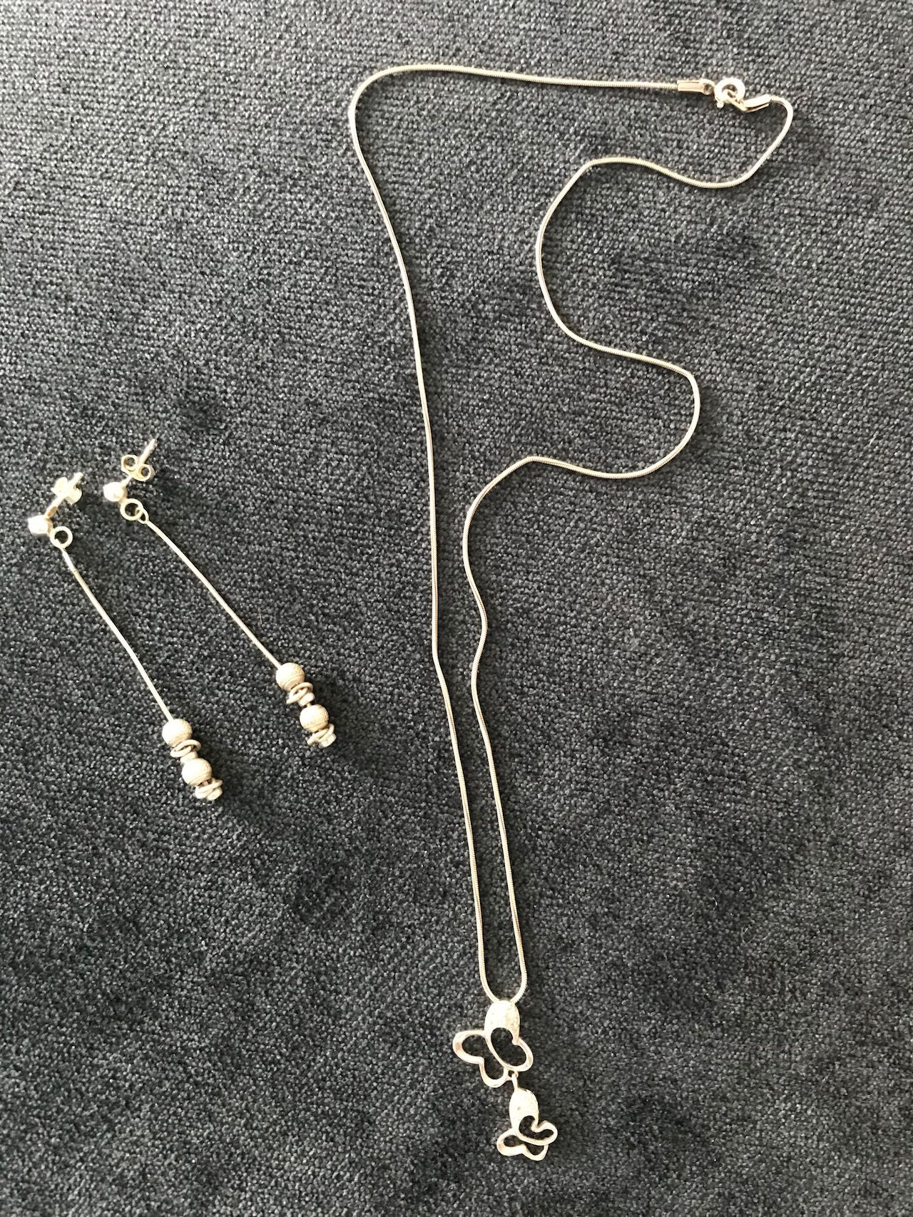 Підвіс (кулон) срібний і сережки