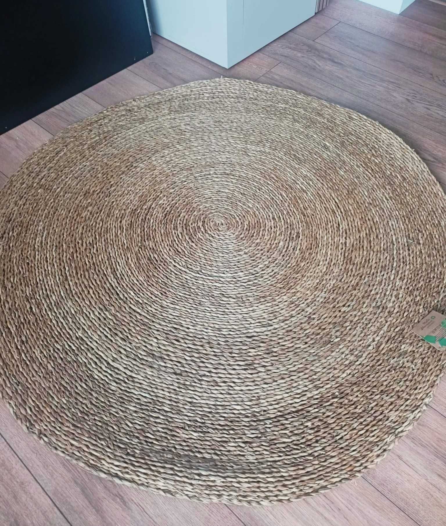 Dywan mata do ogorodu salonu taras balkon dywanik koło słomiany 120 cm
