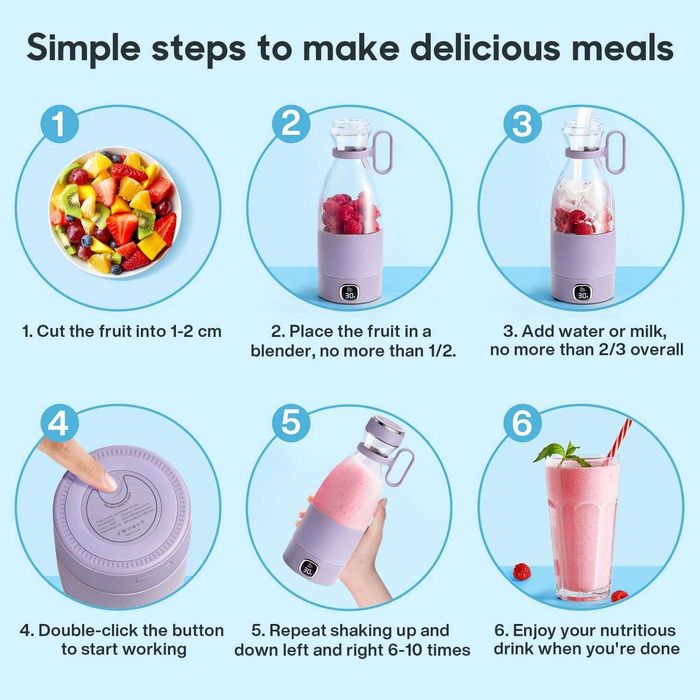 Портативний блендер, соковижималка MIAOKE міні-блендер 350 мл