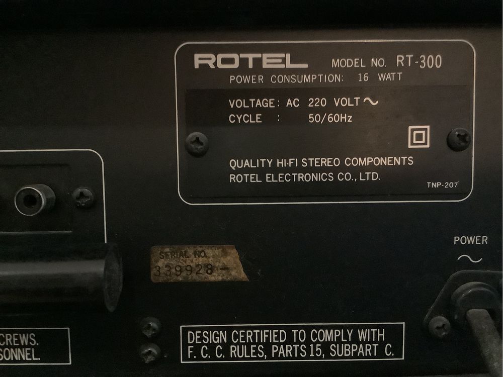 Rotel Deck de cassetes RD 300 e rádio RT 300