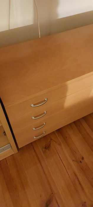 Conjunto de quarto, cama, colchao e cómoda