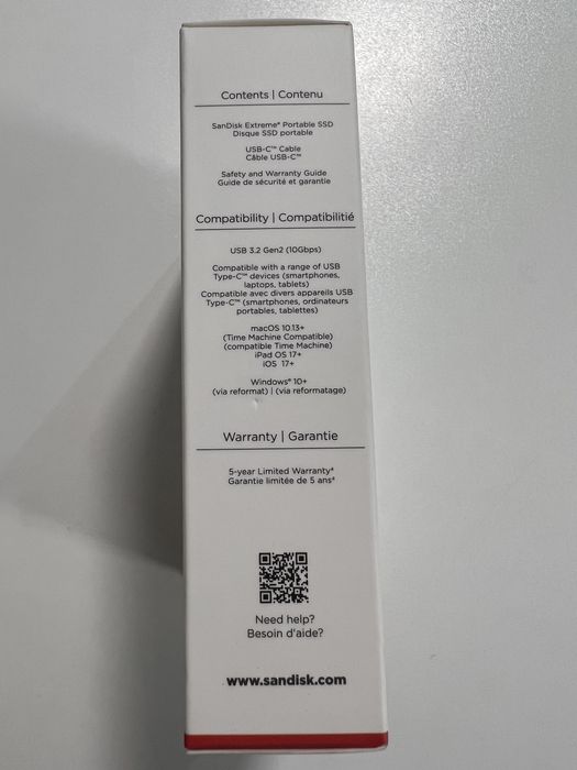 5800->SSD ЗОВНІШНІЙ SanDisk Extreme PortableV2 2tb (SDSSDE61-2T00-G25)