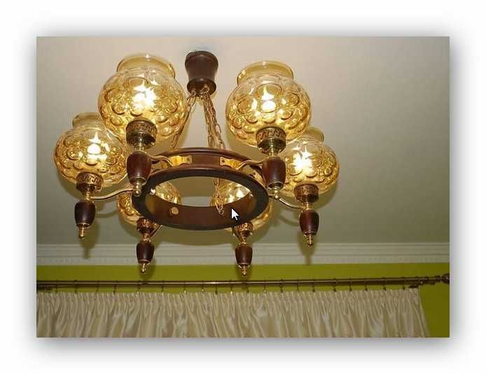 Żyrandol, Lampa wisząca,sufitowa - Cudo klosze - Brąz !