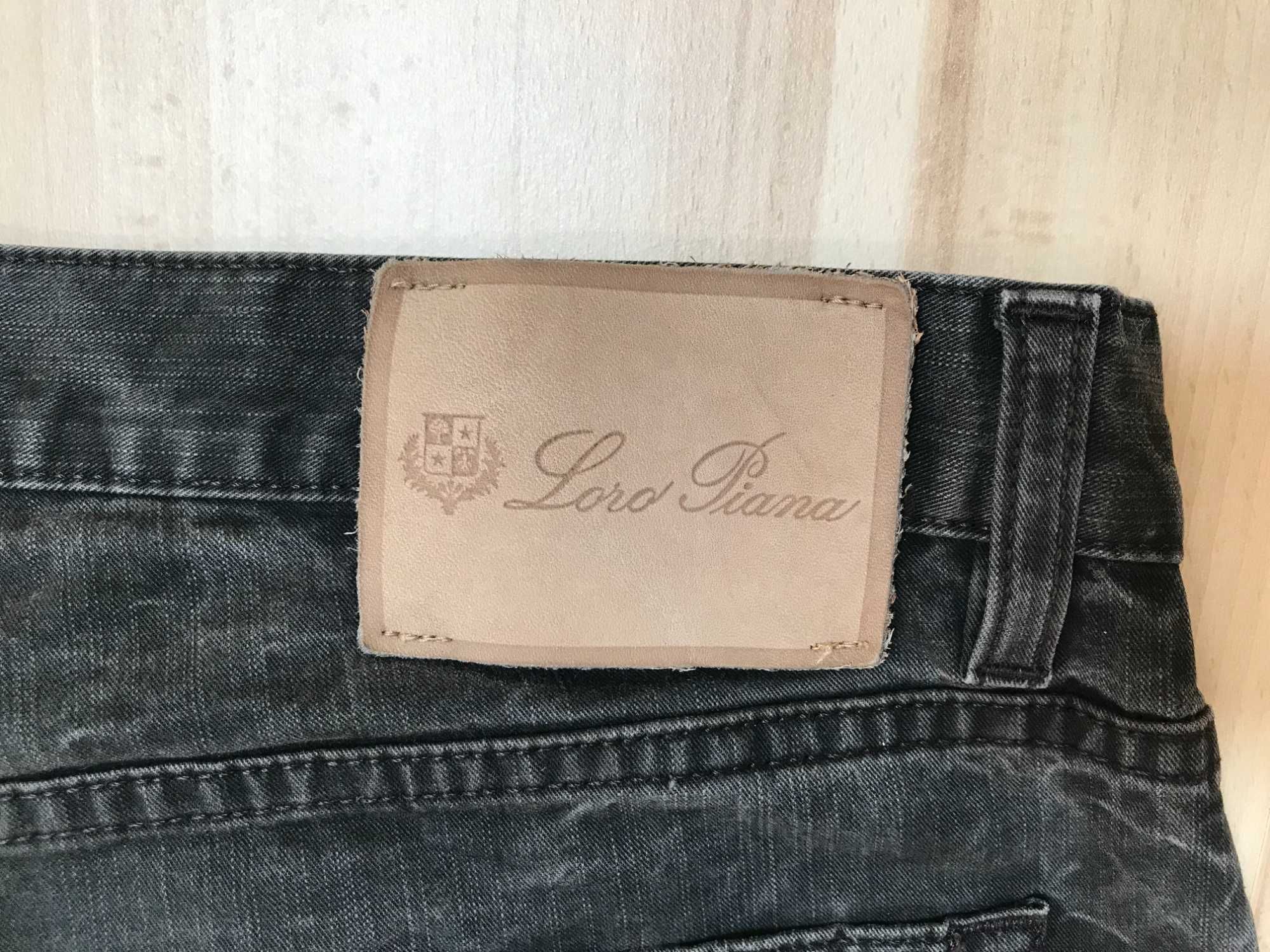 Męskie ciemne bawełniane jeansy Loro Piana r. 32 (~M)