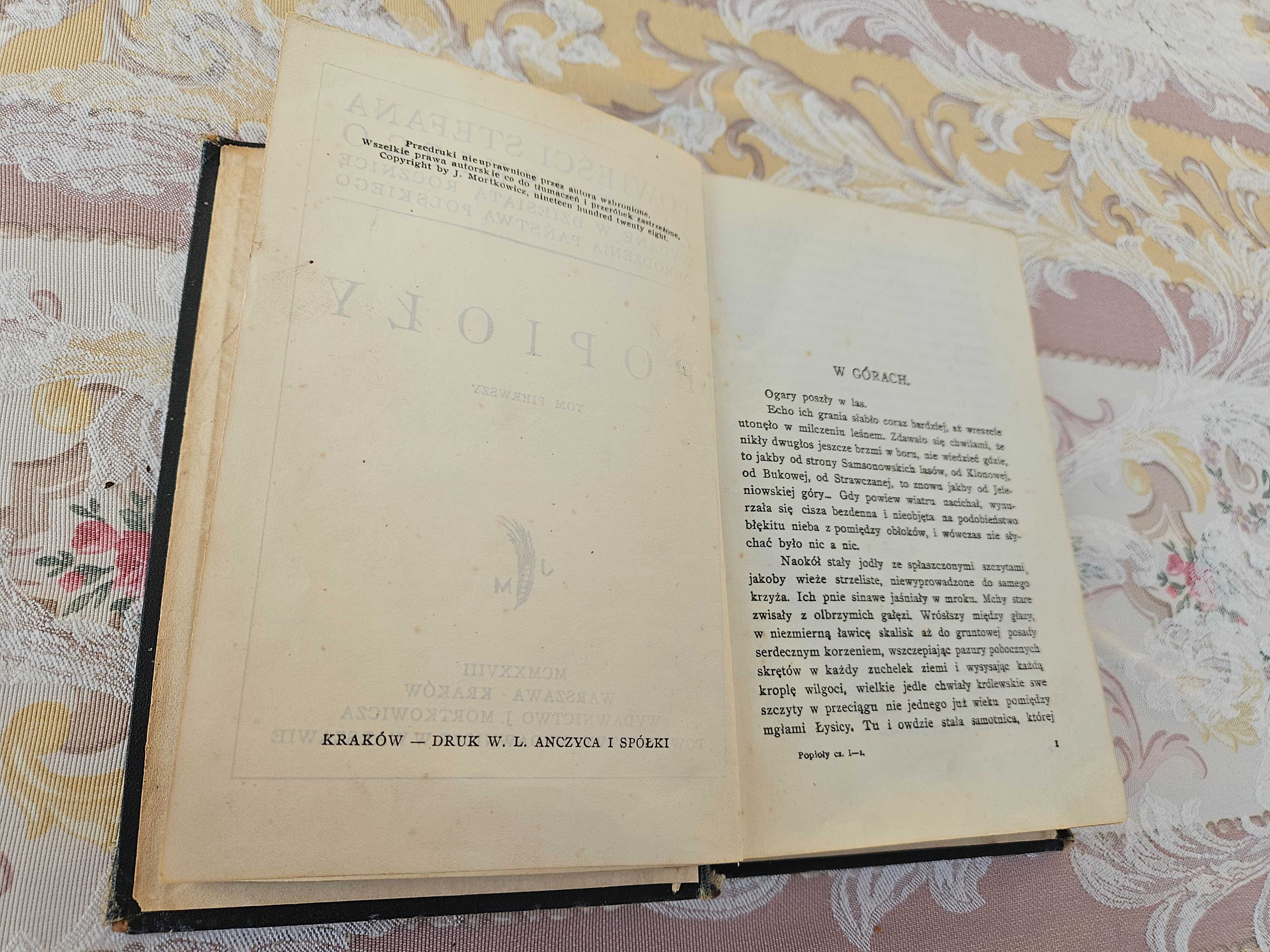 Popioły Stefan Żeromski tom 1 1928
