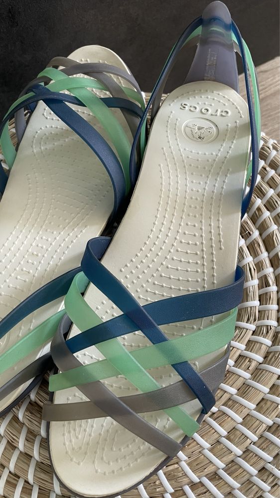 Crocs sandały huarache flat Nautical Navy/Aqua W10 41/42