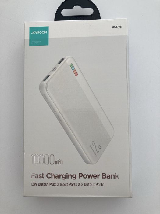 Nowy biały powerbank 10000mAh 12w fast charging