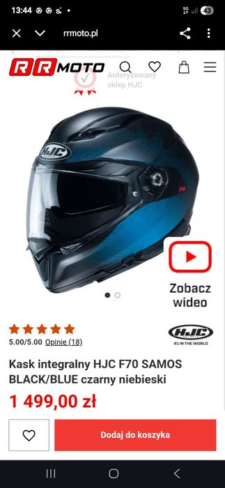 Kask integralny HJC F70 SAMOS Nowy.