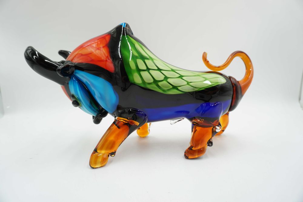 SZKLANA figura styl murano byk symbol siły