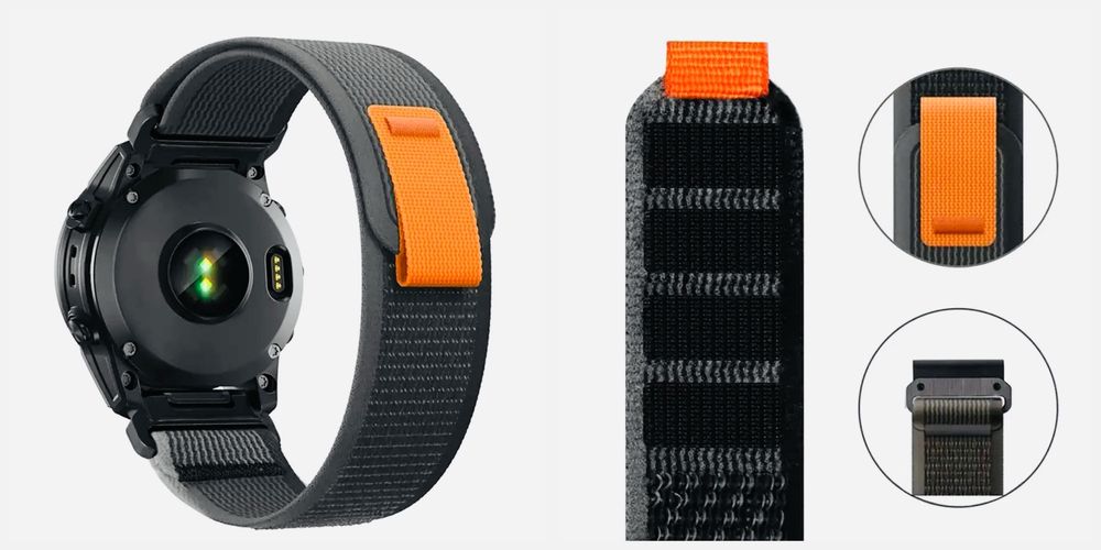 Ремінець нейлоновий на Garmin Quick Fit 22мм 26мм і липучка