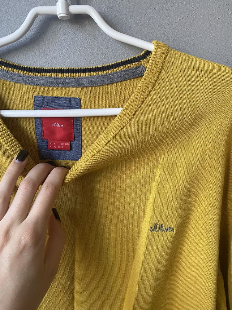Sweter meski musztardowy L  s.oliver