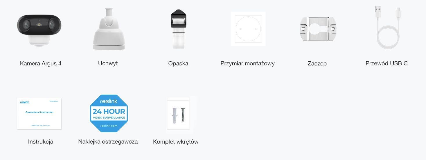 Kamera WIFI z własnym zasilaniem kąt widzenia 180stopni Reolink Argus4
