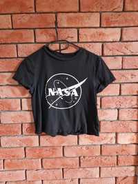 Czarna bluzka t-shirt Nasa H&M r S