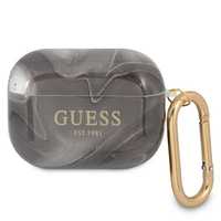 Guess Guapunmk Airpods Pro Cover Czarny/Black Marble Collection