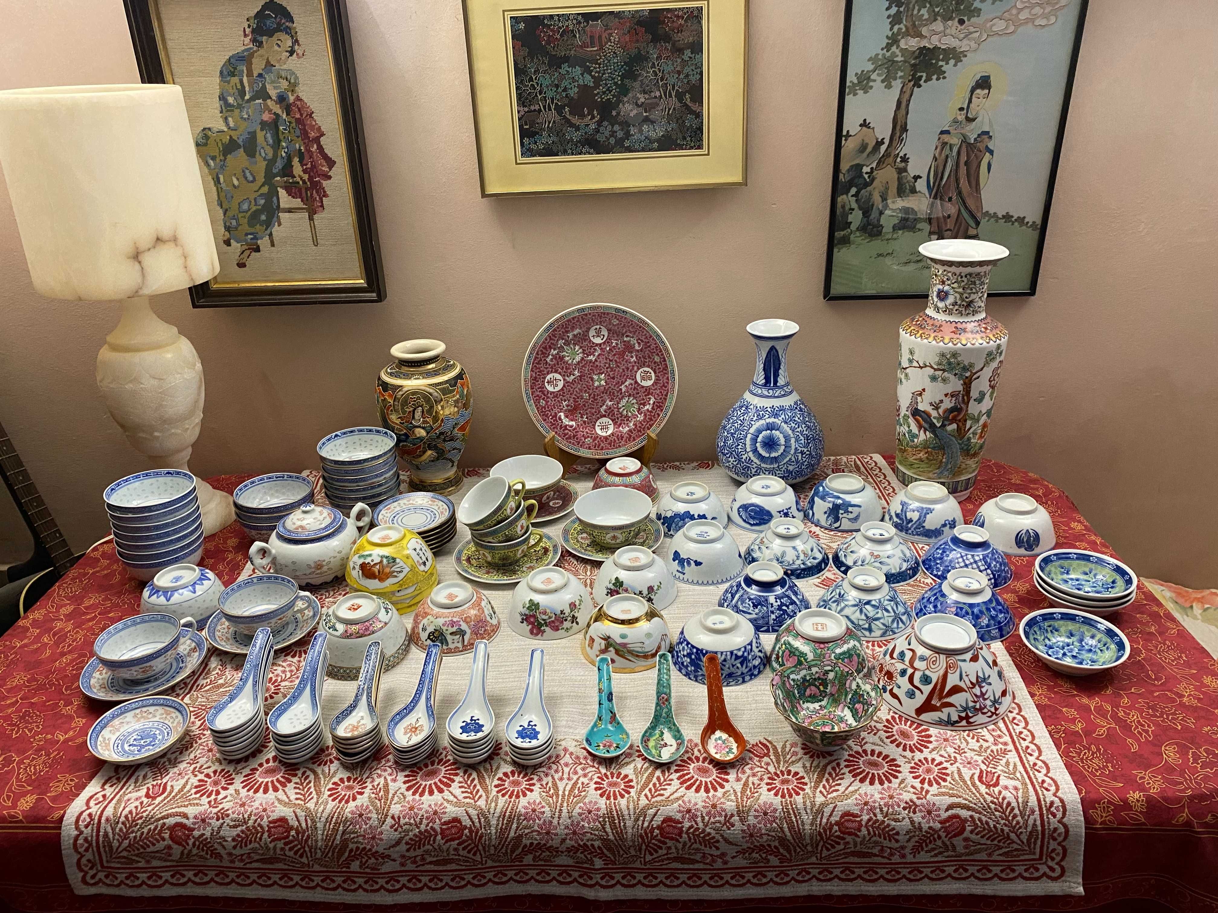 Porcelana ryżowa cukiernica talerzyki miseczki do ramen łyżeczki