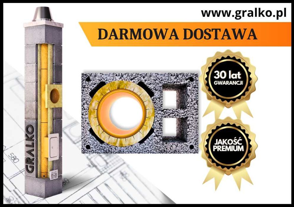 Komin systemowy 9m KW2 fi 200 GRALKO IZOLOWANY System Kominowy