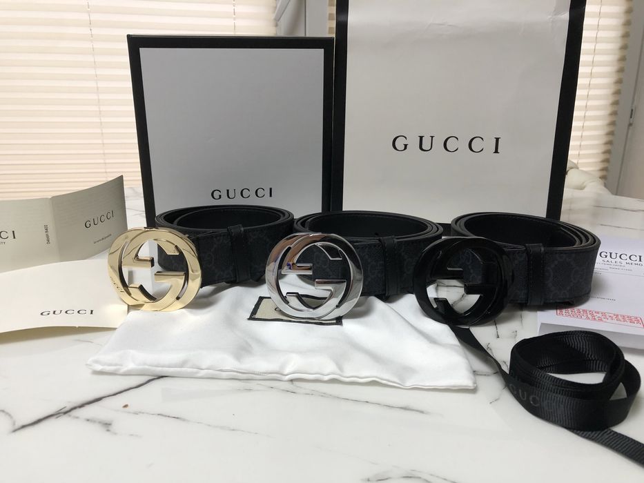 Pasek skorzany gucci 80-125 logowany