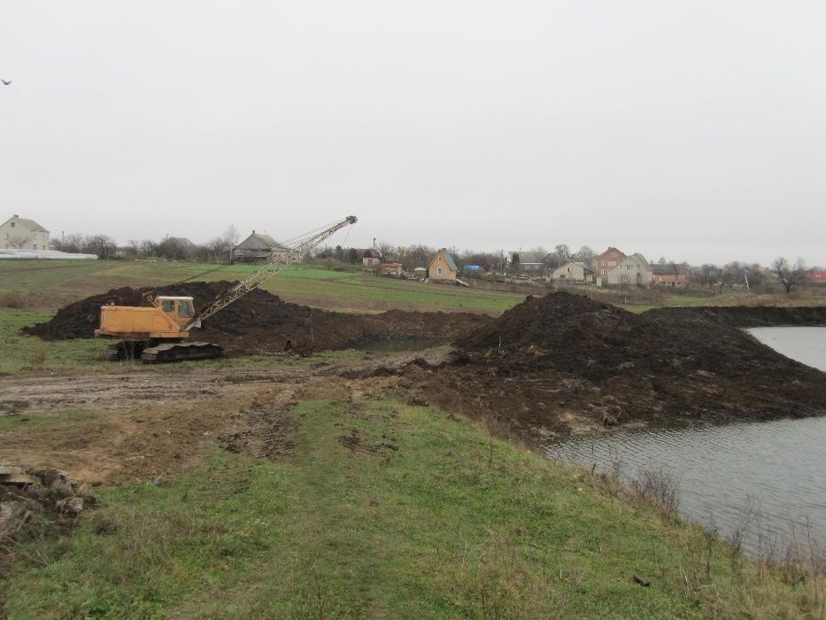 Послуги екскаватором (драглайн), копання водойм та ставків .