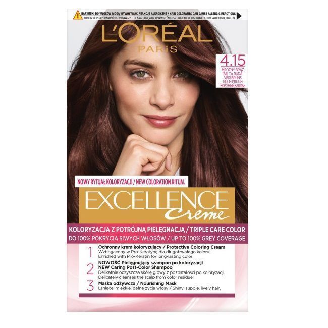 L'oreal Paris Excellence Creme Farba Do Włosów 4.15 Mroźny Brąz (P1)