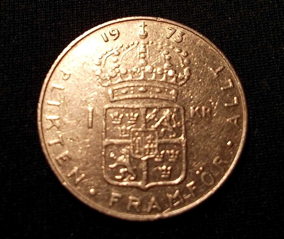 Moneta - 1 Korona - 1973r. - Gustaf VI Adolf Sveriges Konung (Szwecja)
